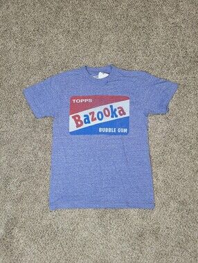 Topps Bazooka Joe Bubblegum Mens Size Small Blue Tshirt Unisex Tee Graphic Print